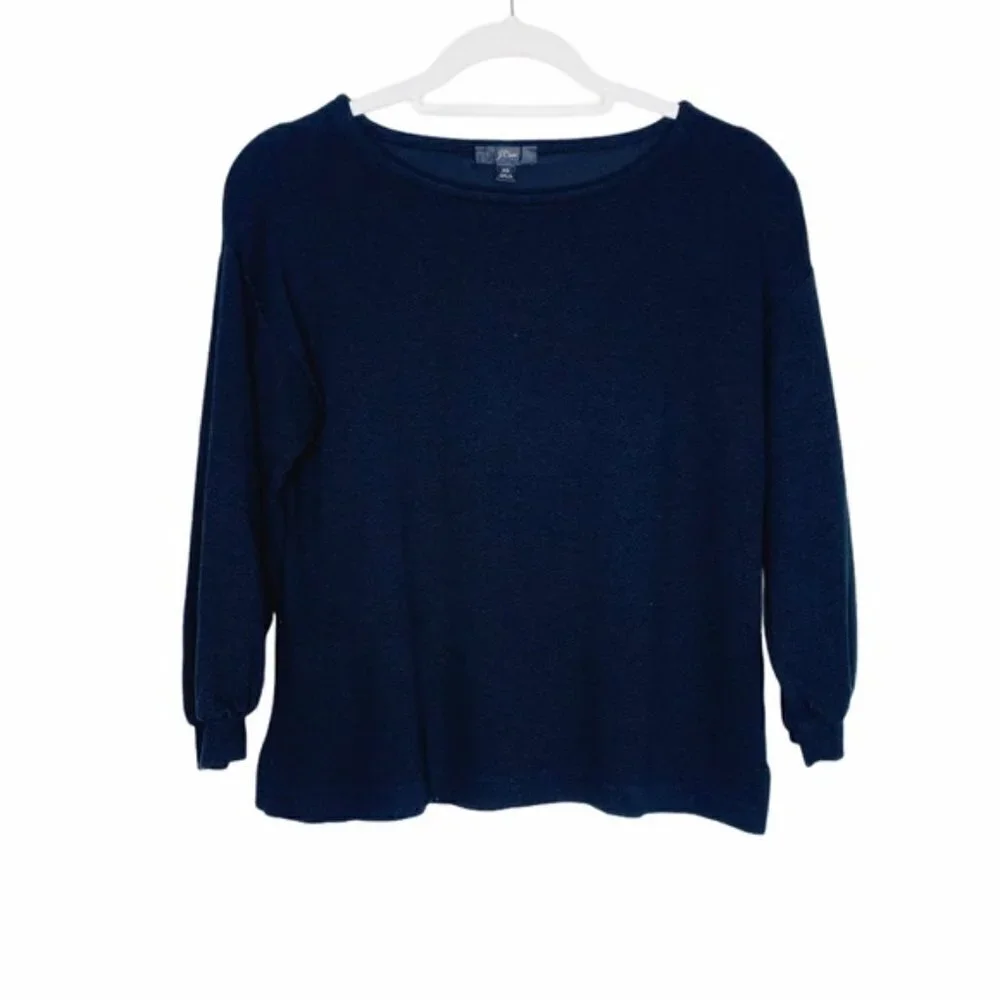 J. Crew Textured Double Knit Balloon Sleeve Boxy Blouse XS